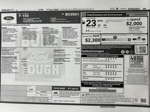 new 2025 Ford F-150 car, priced at $77,365