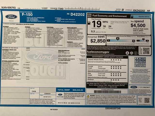 new 2024 Ford F-150 car, priced at $68,245