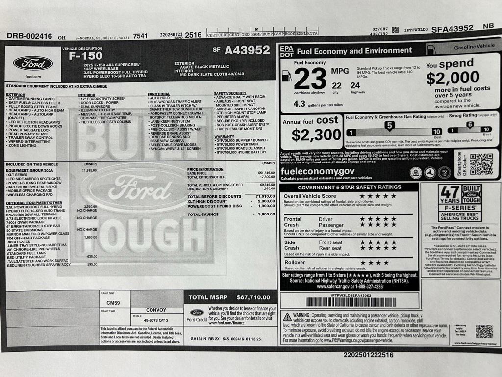 new 2025 Ford F-150 car, priced at $60,776