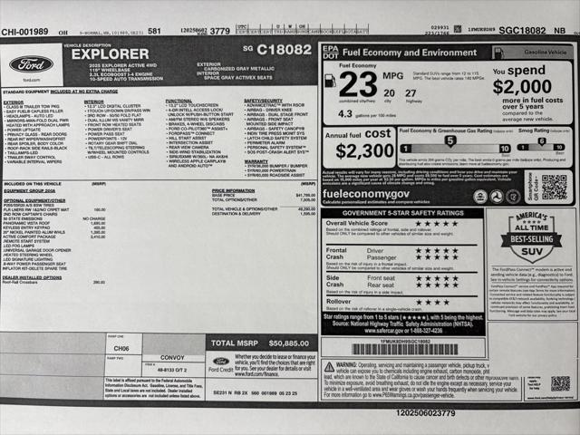 new 2025 Ford Explorer car, priced at $50,885