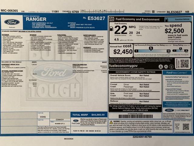 new 2024 Ford Ranger car, priced at $44,565