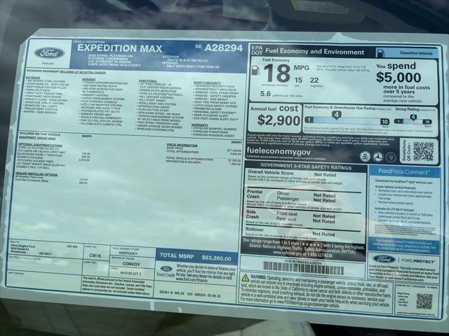 new 2025 Ford Expedition Max car, priced at $83,260