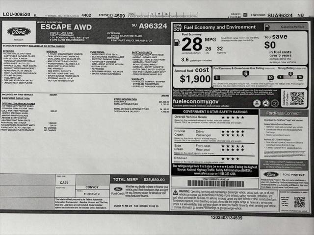 new 2025 Ford Escape car, priced at $35,680