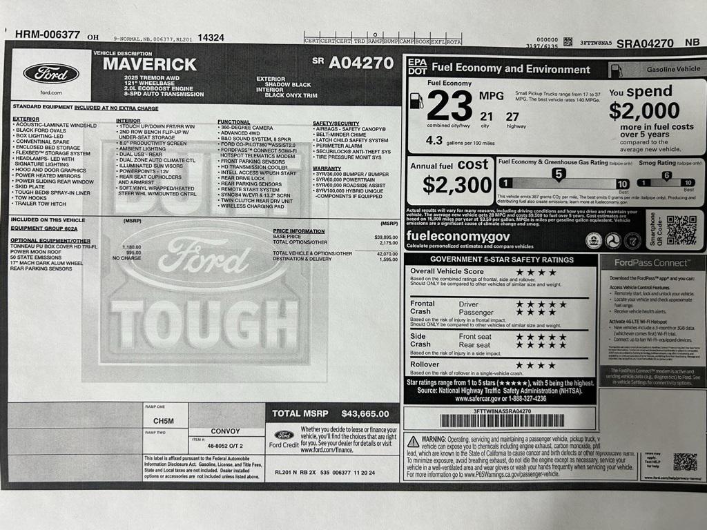 new 2025 Ford Maverick car, priced at $41,365
