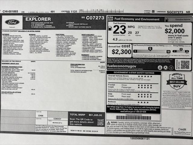new 2025 Ford Explorer car, priced at $51,285