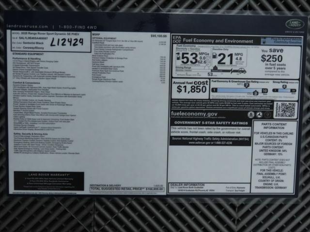 new 2025 Land Rover Range Rover Sport car, priced at $106,855