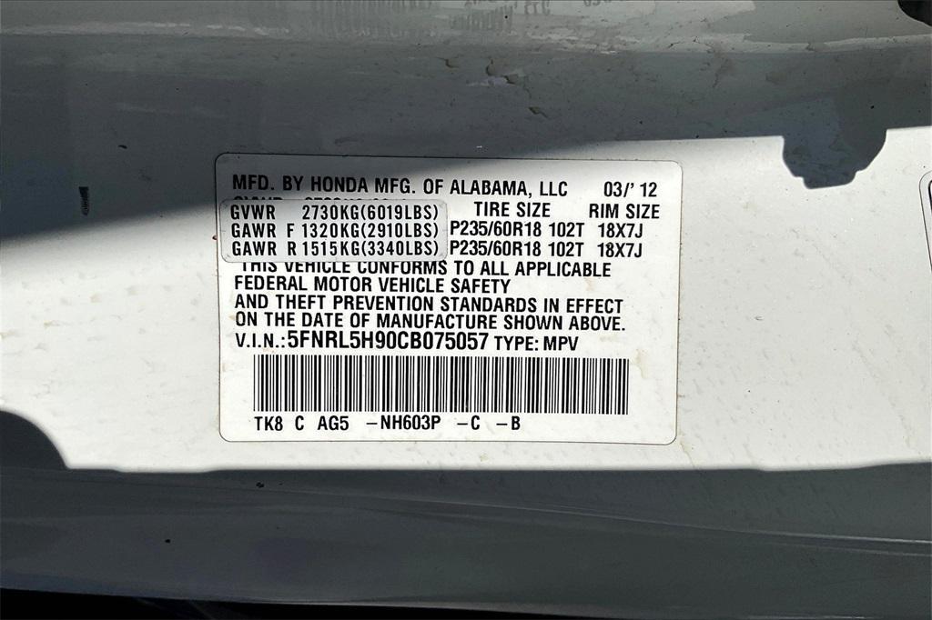 used 2012 Honda Odyssey car, priced at $12,876