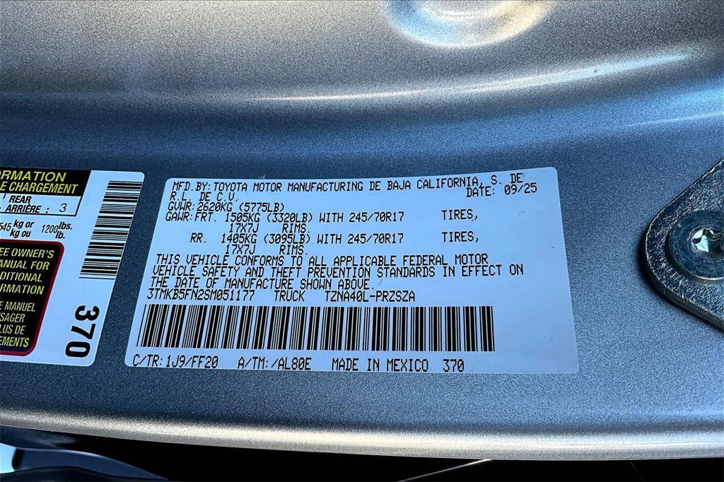 new 2025 Toyota Tacoma car, priced at $40,518