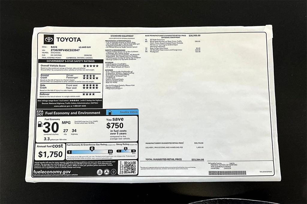 new 2025 Toyota RAV4 car, priced at $33,564