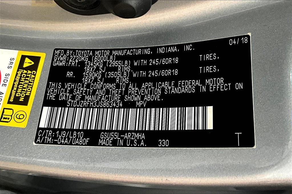 used 2018 Toyota Highlander car, priced at $21,478