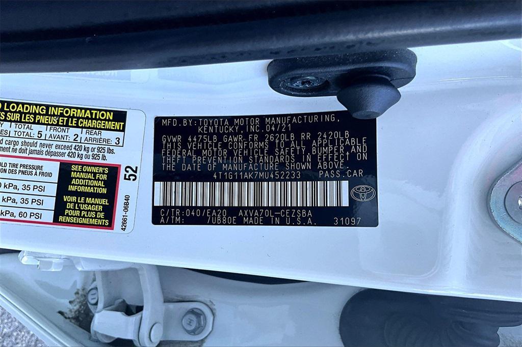 used 2021 Toyota Camry car, priced at $16,985