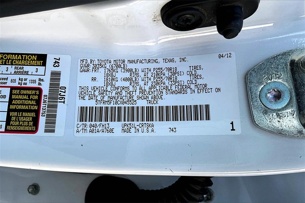used 2012 Toyota Tundra car, priced at $18,995