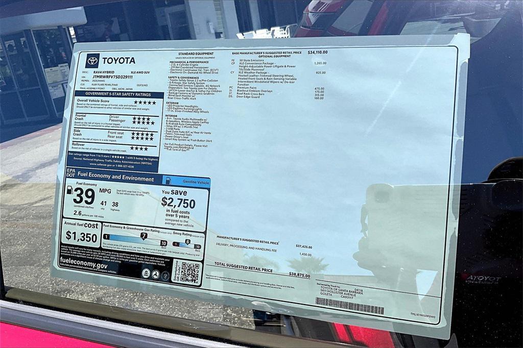 new 2025 Toyota RAV4 Hybrid car, priced at $38,875