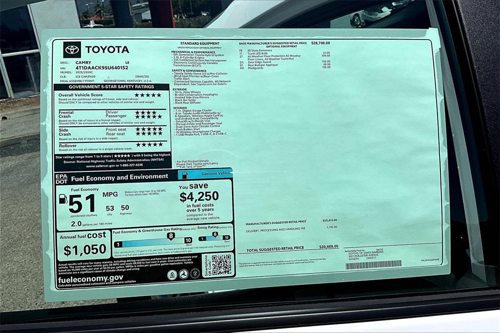 new 2025 Toyota Camry car, priced at $30,608