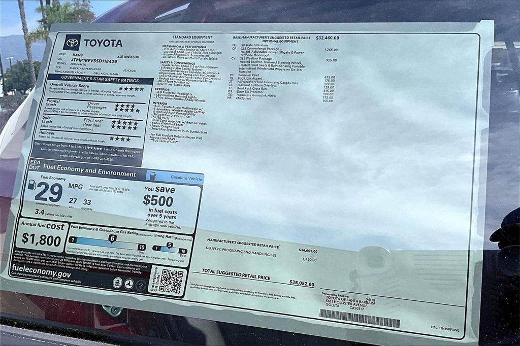 new 2025 Toyota RAV4 car, priced at $38,052