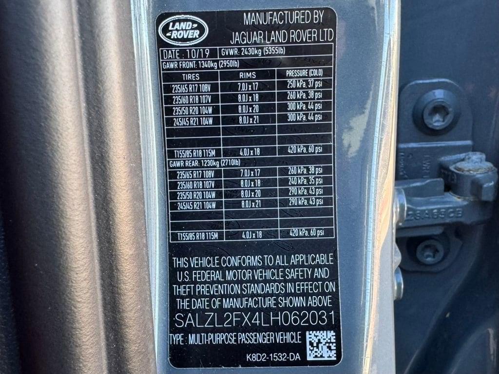 used 2020 Land Rover Range Rover Evoque car, priced at $26,998