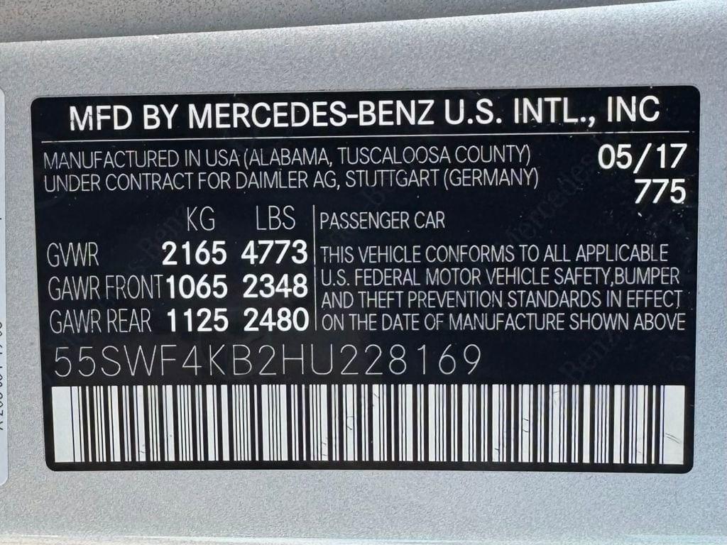 used 2017 Mercedes-Benz C-Class car, priced at $15,998