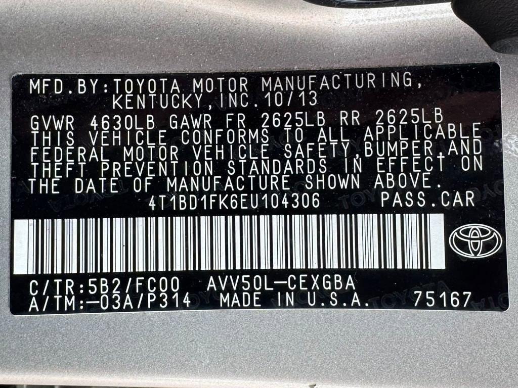 used 2014 Toyota Camry Hybrid car, priced at $13,998