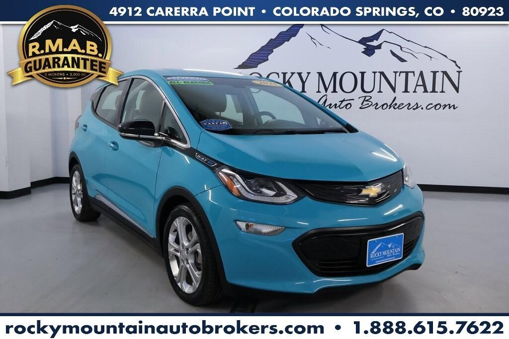 used 2021 Chevrolet Bolt EV car, priced at $17,498