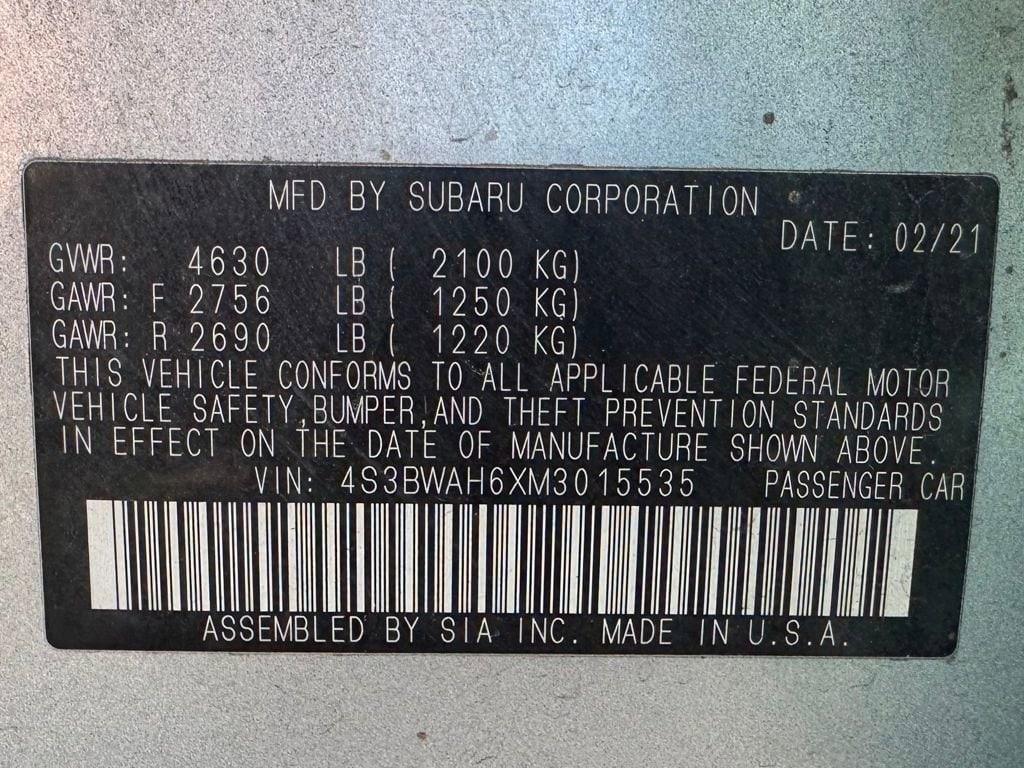 used 2021 Subaru Legacy car, priced at $21,998