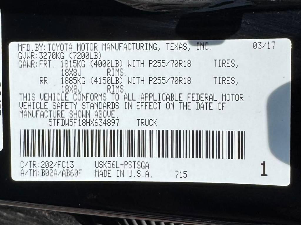 used 2017 Toyota Tundra car, priced at $31,998