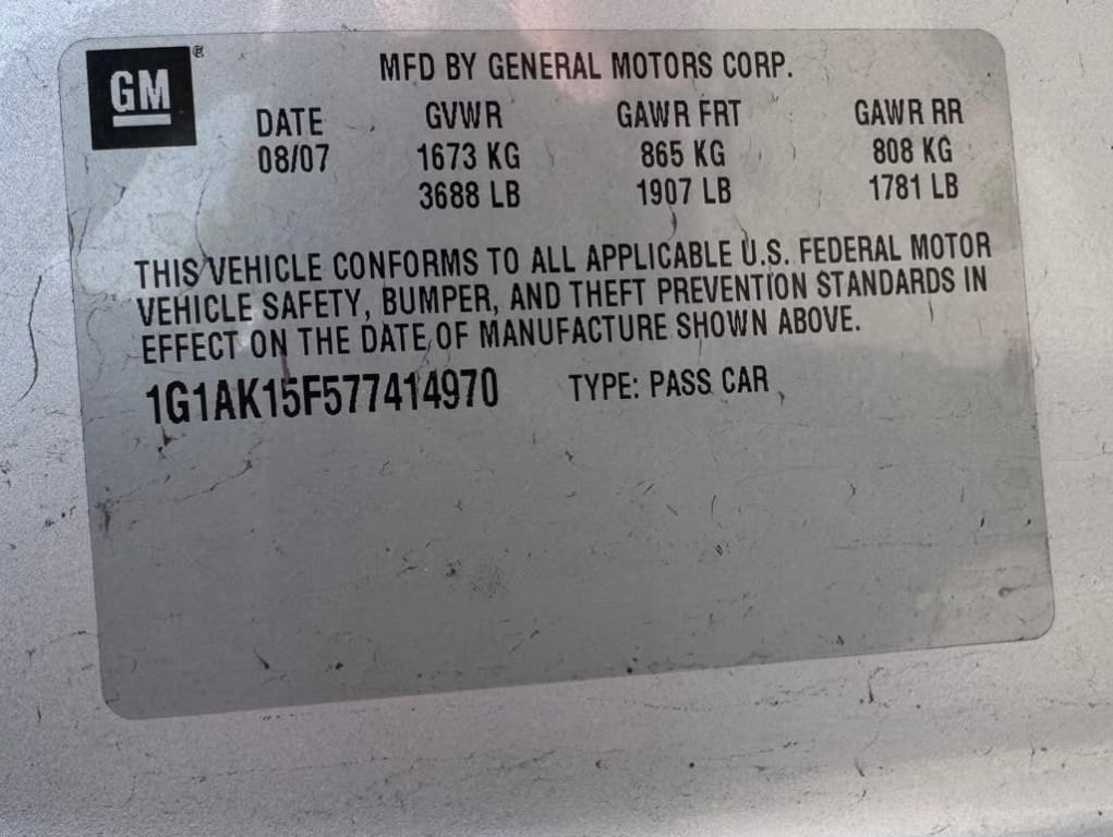 used 2007 Chevrolet Cobalt car, priced at $4,998
