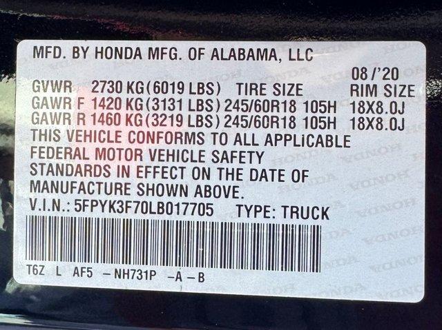 used 2020 Honda Ridgeline car, priced at $29,999