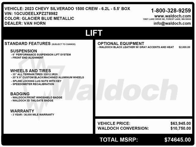 new 2023 Chevrolet Silverado 1500 car, priced at $59,750