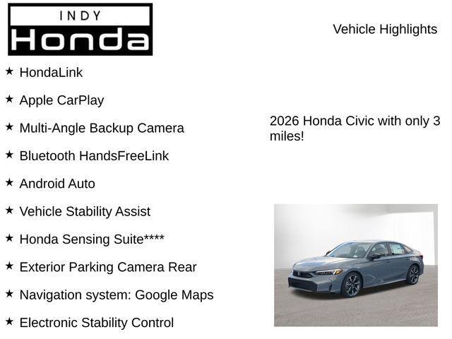 new 2026 Honda Civic Hybrid car, priced at $32,271