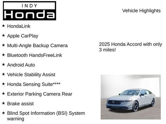 new 2025 Honda Accord car, priced at $30,850