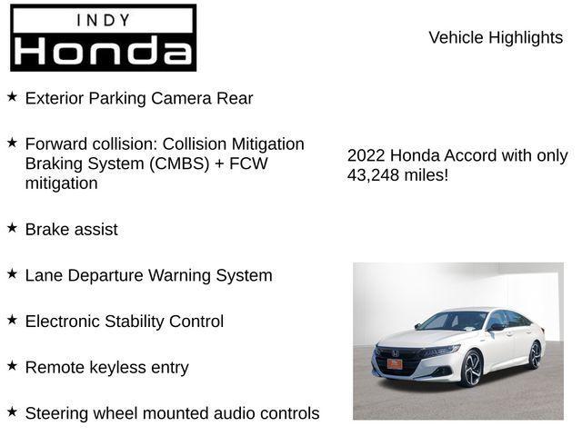 used 2022 Honda Accord Hybrid car, priced at $24,692