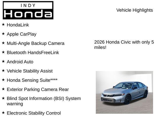 new 2026 Honda Civic car, priced at $26,890