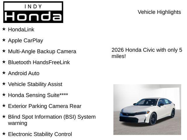 new 2026 Honda Civic car, priced at $28,467
