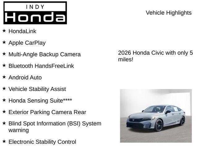 new 2026 Honda Civic car, priced at $28,467