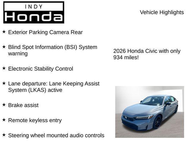 used 2026 Honda Civic car, priced at $26,417
