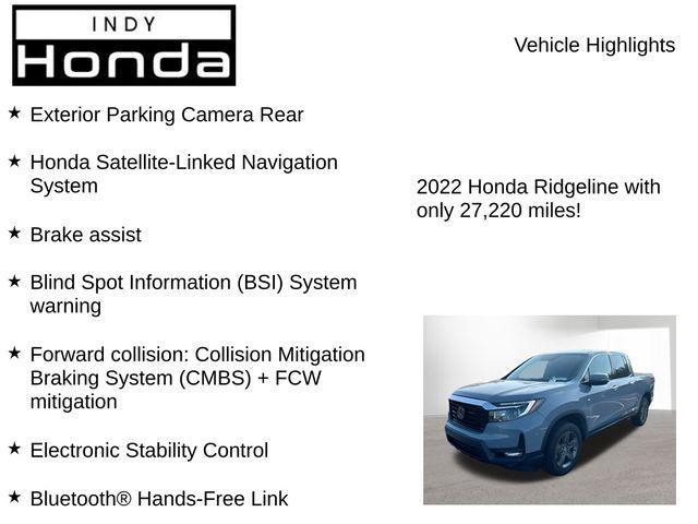 used 2022 Honda Ridgeline car, priced at $31,732