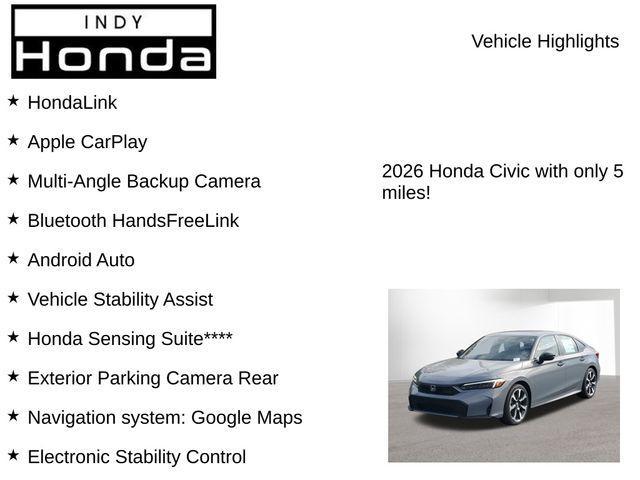 new 2026 Honda Civic Hybrid car, priced at $32,271