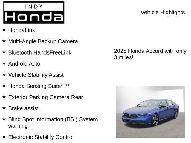 new 2025 Honda Accord Hybrid car, priced at $33,800