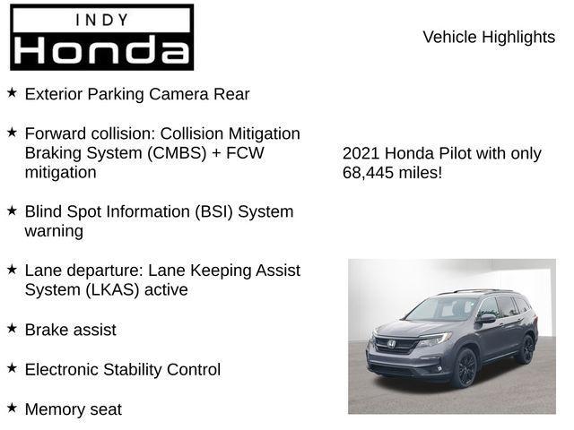 used 2021 Honda Pilot car, priced at $25,872