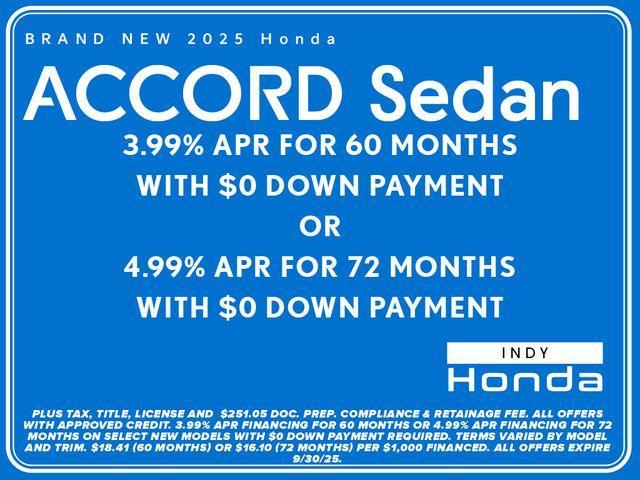 new 2025 Honda Accord car, priced at $30,850
