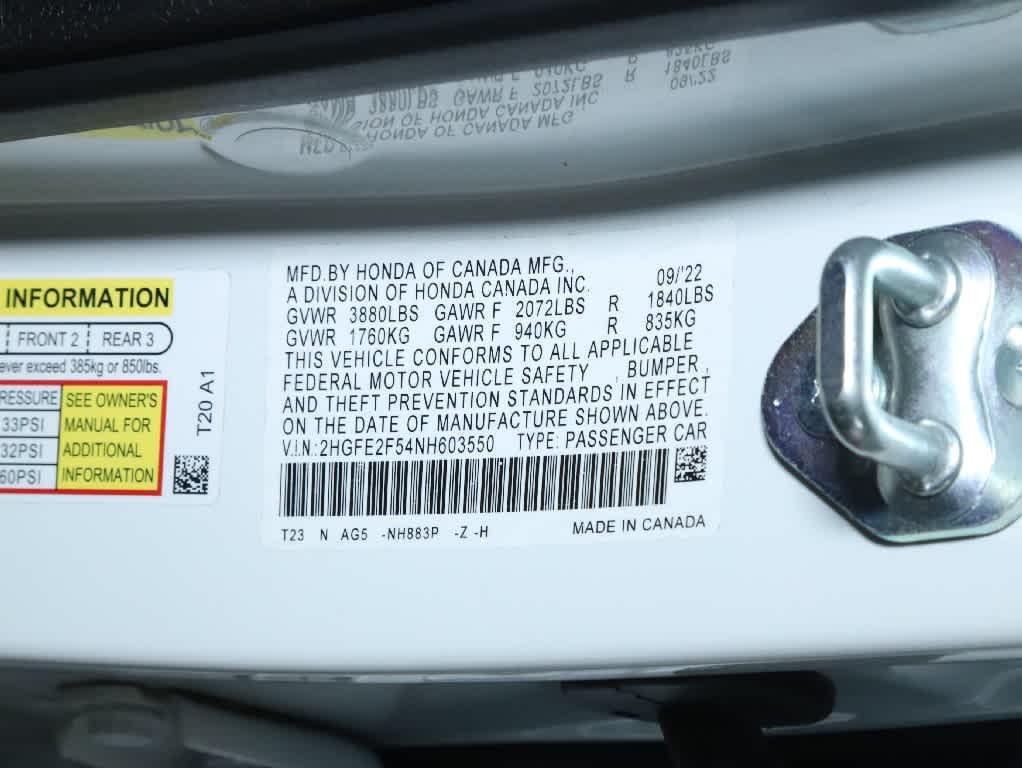 used 2022 Honda Civic car, priced at $27,998