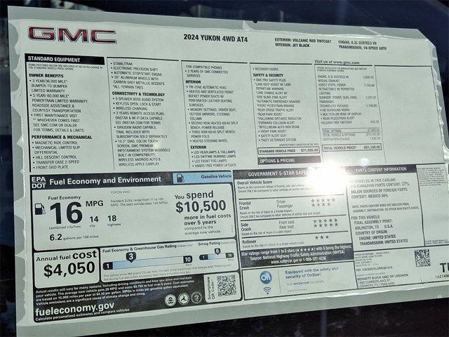 new 2024 GMC Yukon car, priced at $78,160