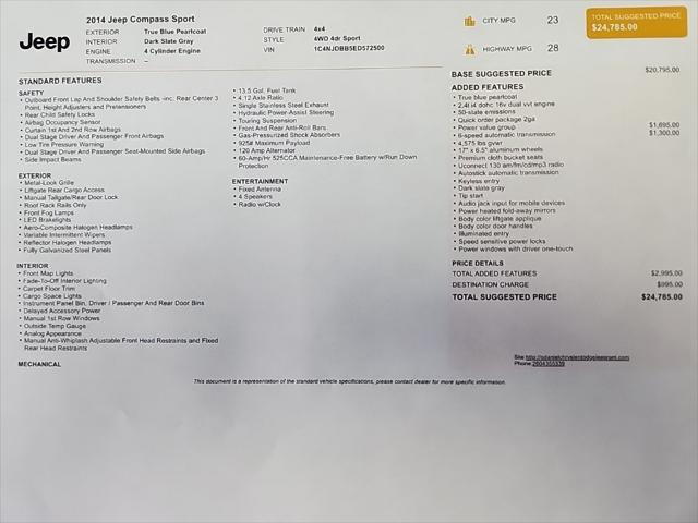 used 2014 Jeep Compass car, priced at $4,500
