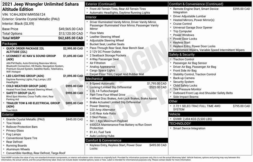 used 2021 Jeep Wrangler Unlimited car, priced at $33,995