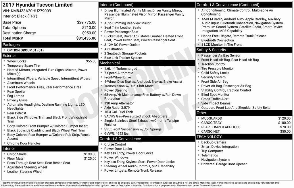 used 2017 Hyundai Tucson car, priced at $15,499