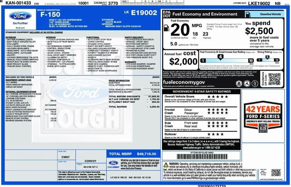 used 2020 Ford F-150 car, priced at $27,995