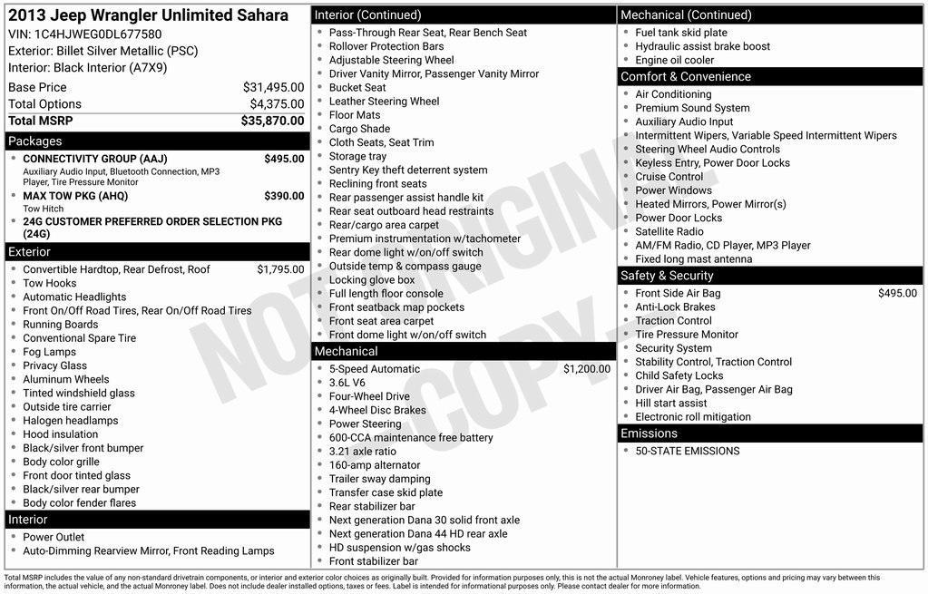 used 2013 Jeep Wrangler Unlimited car, priced at $18,995