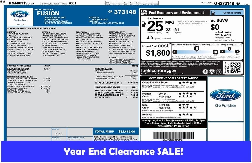 used 2016 Ford Fusion car, priced at $13,999