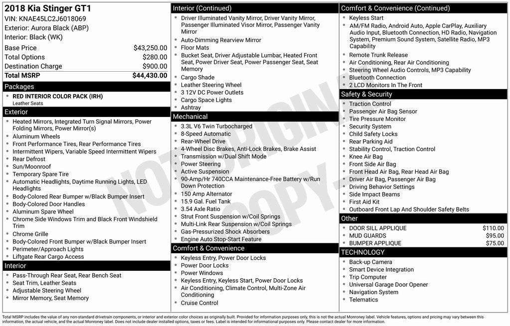 used 2018 Kia Stinger car, priced at $21,999