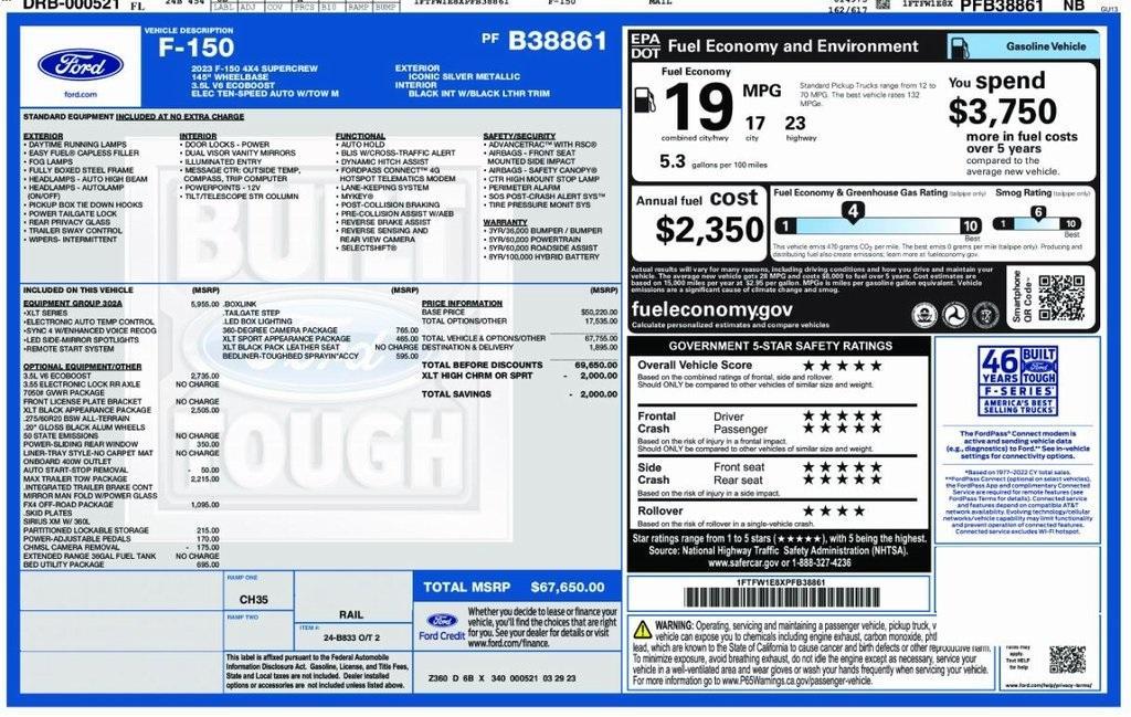used 2023 Ford F-150 car, priced at $41,475